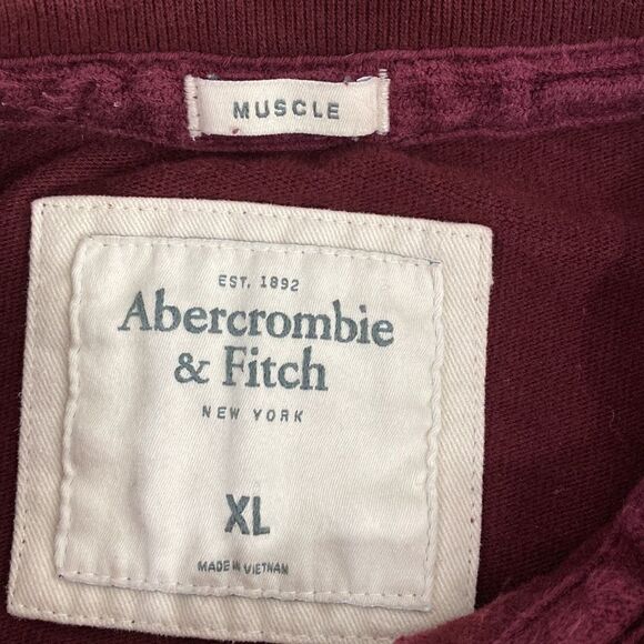 ❤️Last Chance Abercrombie & Fitch 100% cotton Maroon Henley Shirt size XL - Picture 6 of 10